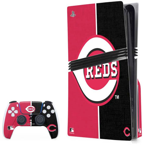 MLB Cincinnati Reds Split PS5 Pro Disk Bundle  Skin
